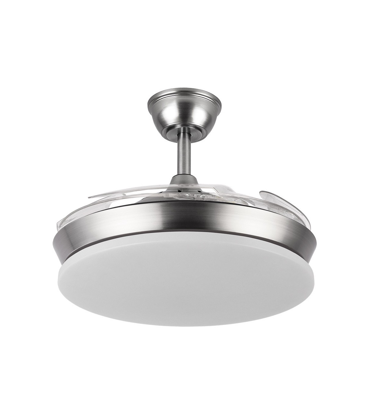 Ventilador de Techo TRIDENTE-XS Níquel DC 59W 6980Lm 4 Aspas CCT