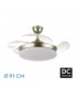 Ventilador de Techo TRIDENTE-XS Cuero DC 59W 6980Lm 4 Aspas CCT