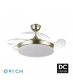 Ventilador de Techo TRIDENTE-XS Cuero DC 59W 6980Lm 4 Aspas CCT