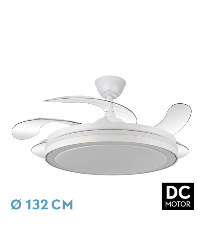 Ventilador Esparta-XL DC 80W 10255Lm 5 Aspas Blanco CCT
