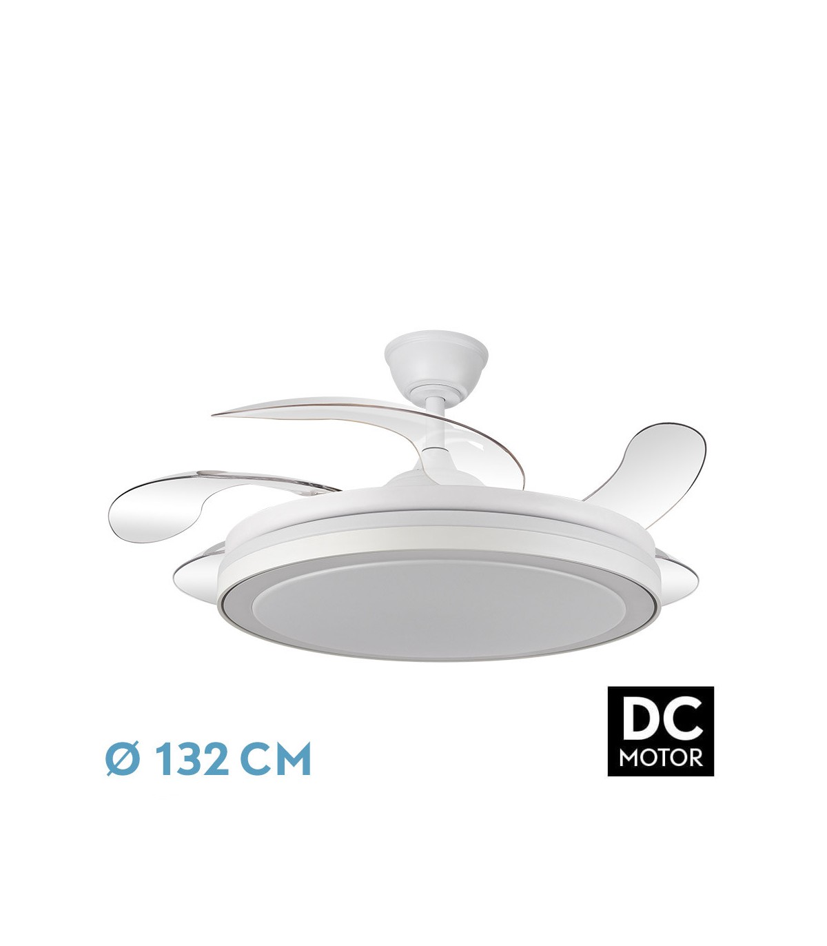 Ventilador Esparta-XL DC 80W 10255Lm 5 Aspas Blanco CCT
