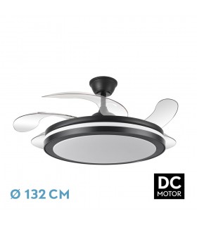 Ventilador Esparta-XL DC 80W 10255Lm 5 Aspas Negro CCT