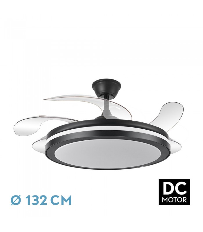 Ventilador Esparta-XL DC 80W 10255Lm 5 Aspas Negro CCT