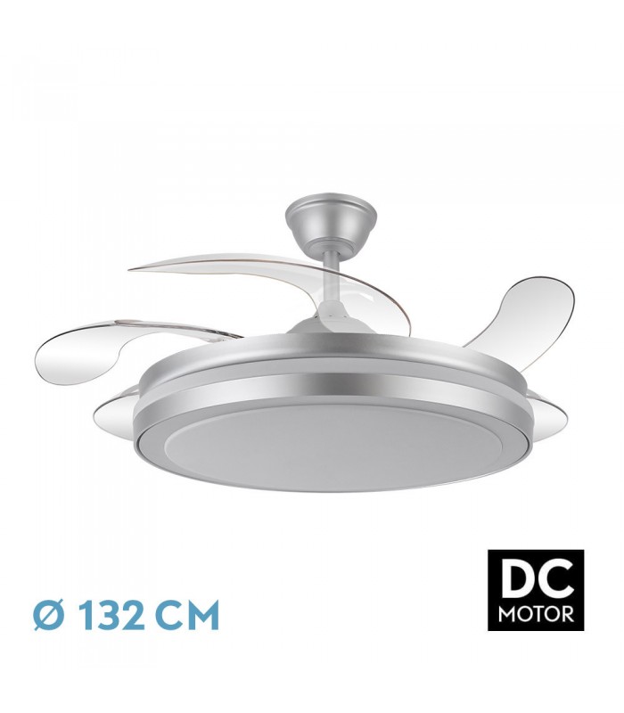 Ventilador Esparta-XL DC 80W 10255Lm 5 Aspas Plata CCT
