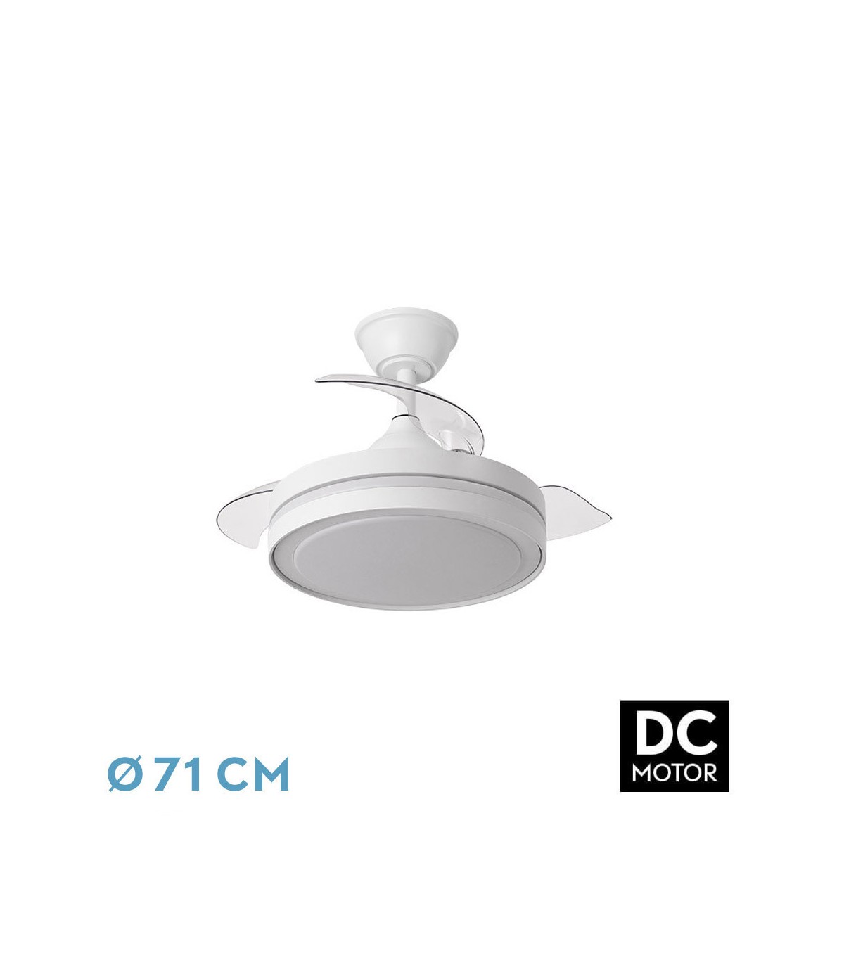 Ventilador Esparta-XXS DC 44W 5182Lm 3 Aspas Blanco CCT