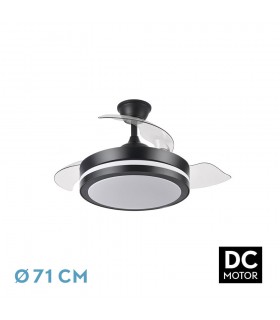 Ventilador Esparta-XXS DC 44W 5182Lm 3 Aspas Negro CCT