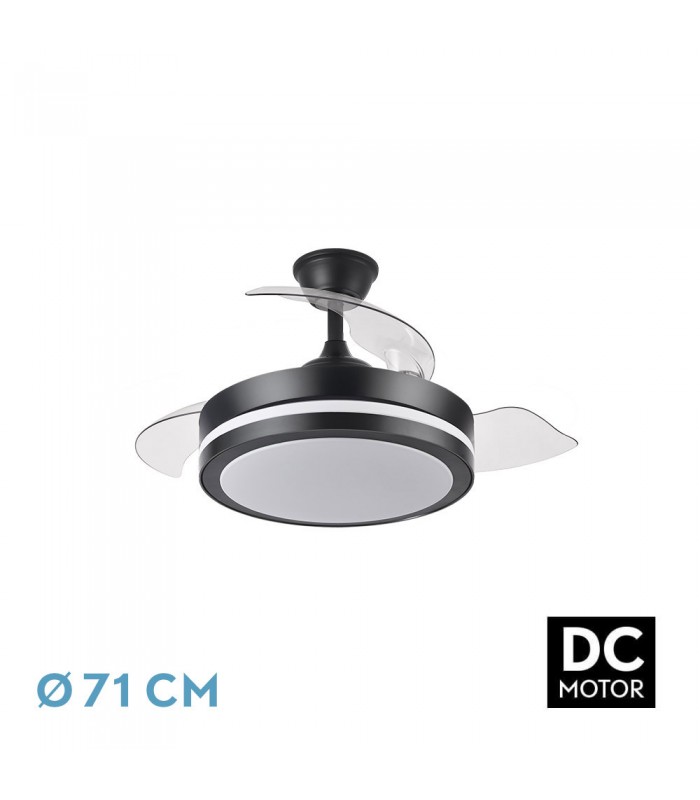 Ventilador Esparta-XXS DC 44W 5182Lm 3 Aspas Negro CCT
