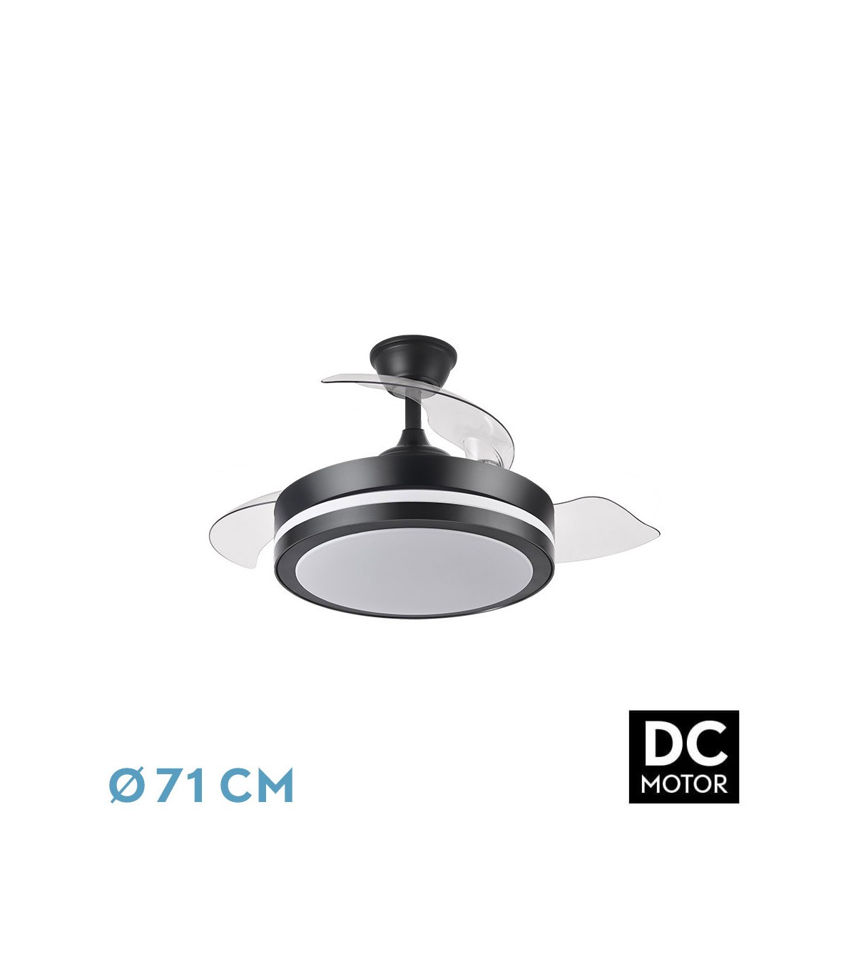 Ventilador Esparta-XXS DC 44W 5182Lm 3 Aspas Negro CCT
