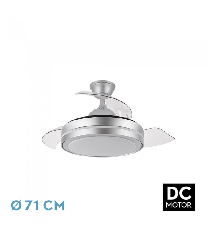 Ventilador Esparta-XXS DC 44W 5182Lm 3 Aspas Plata CCT