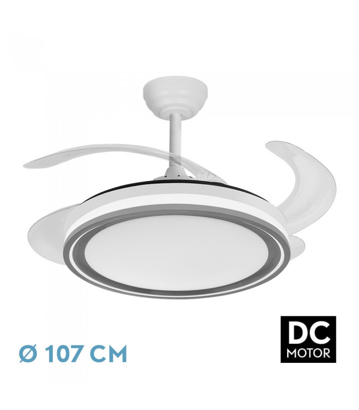 Ventilador de Techo BANDIDO Blanco/Gris DC 59W 5900Lm 4 Aspas CCT