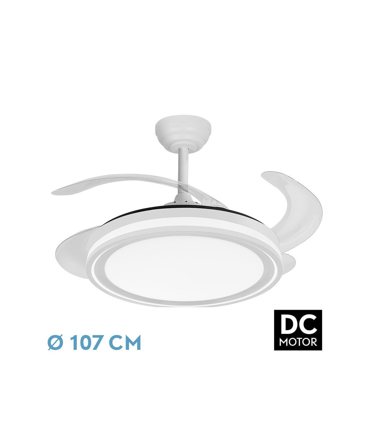 Ventilador de Techo BANDIDO Blanco DC 59W 5900Lm 4 Aspas CCT