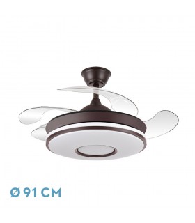 Ventilador de Techo Dani-XS Marrón DC 59W 6980Lm 4 Aspas CCT