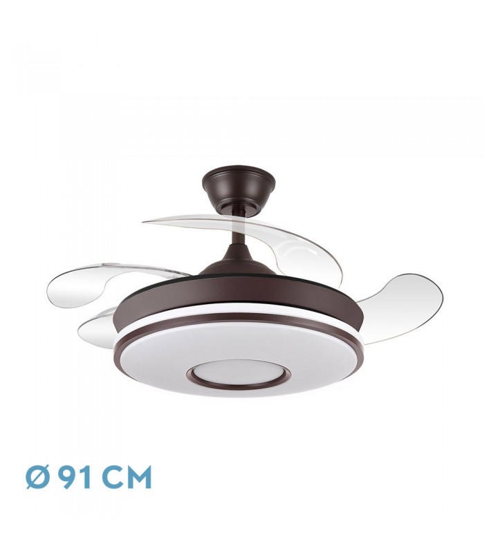 Ventilador de Techo Dani-XS Marrón DC 59W 6980Lm 4 Aspas CCT