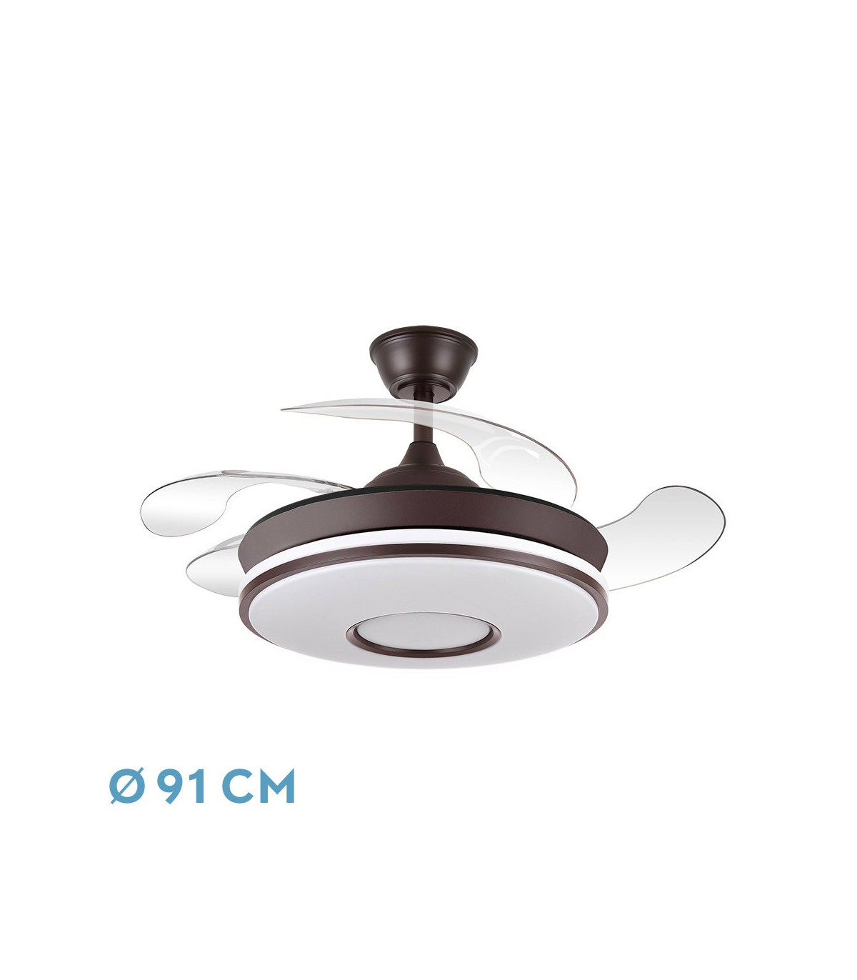 Ventilador de Techo Dani-XS Marrón DC 59W 6980Lm 4 Aspas CCT