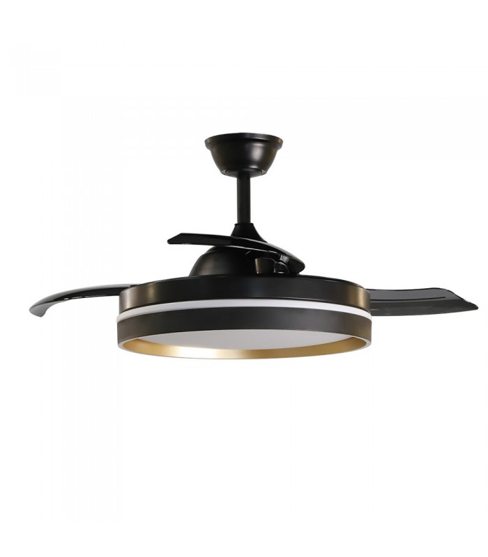 Ventilador de Techo MANDARIN Negro/Oro DC 72W 7200Lm 3 Aspas CCT