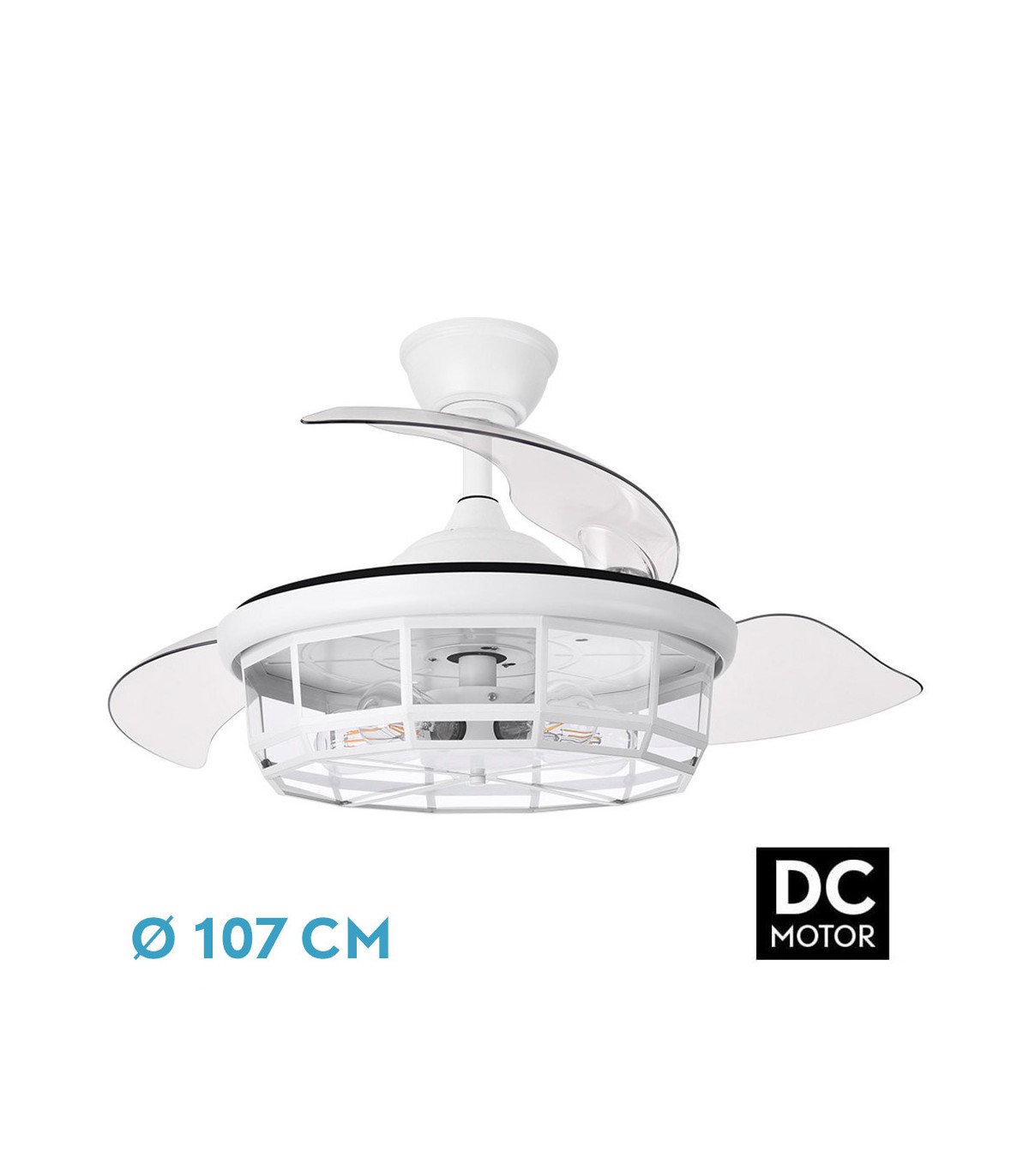 Ventilador de Techo TORNADO DC 3 Aspas 5xE27 Blanco