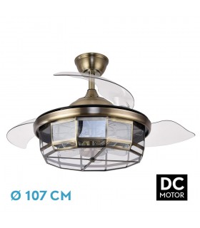Ventilador de Techo TORNADO DC 3 Aspas 5xE27 Cuero