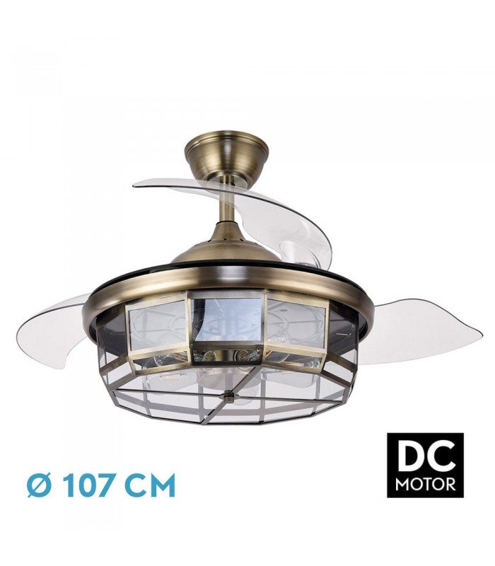 Ventilador de Techo TORNADO DC 3 Aspas 5xE27 Cuero