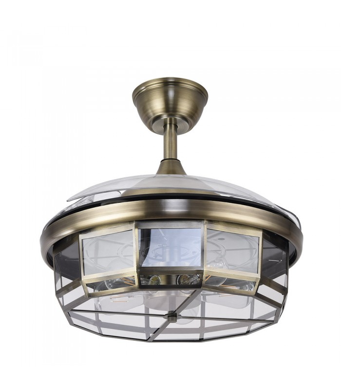 Ventilador de Techo TORNADO DC 3 Aspas 5xE27 Cuero
