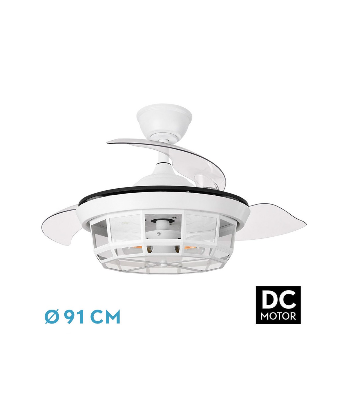 Ventilador de Techo TORNADO-XS DC 3 Aspas 3xE27 Blanco