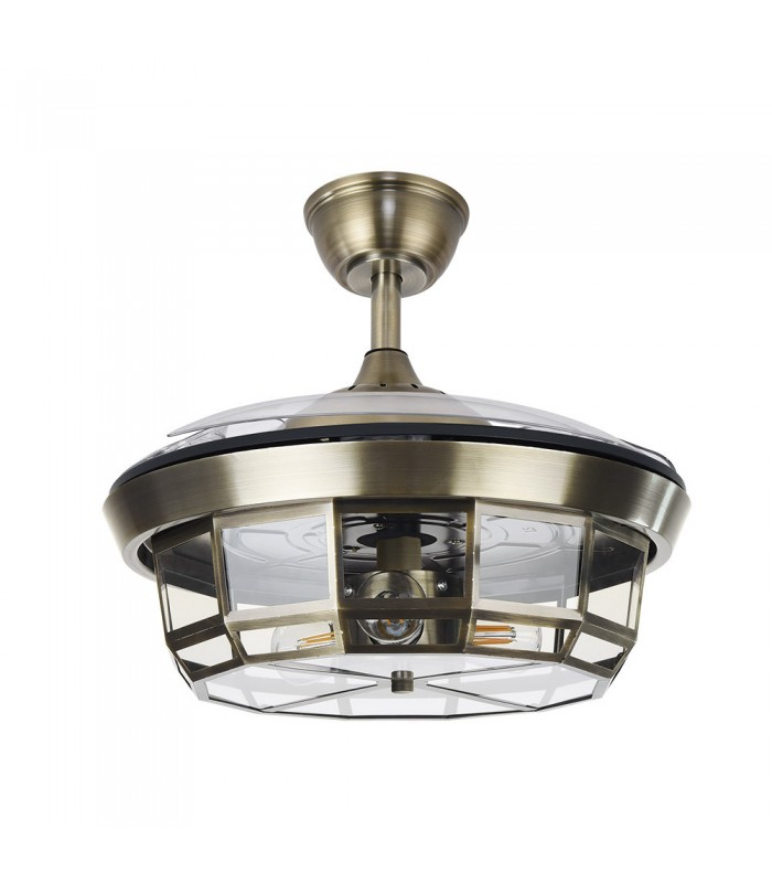 Ventilador de Techo TORNADO-XS DC 3 Aspas 3xE27 Cuero