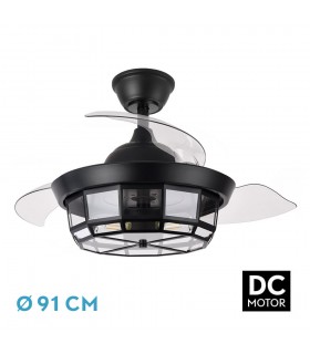 Ventilador de Techo TORNADO-XS DC 3 Aspas 3xE27 Negro