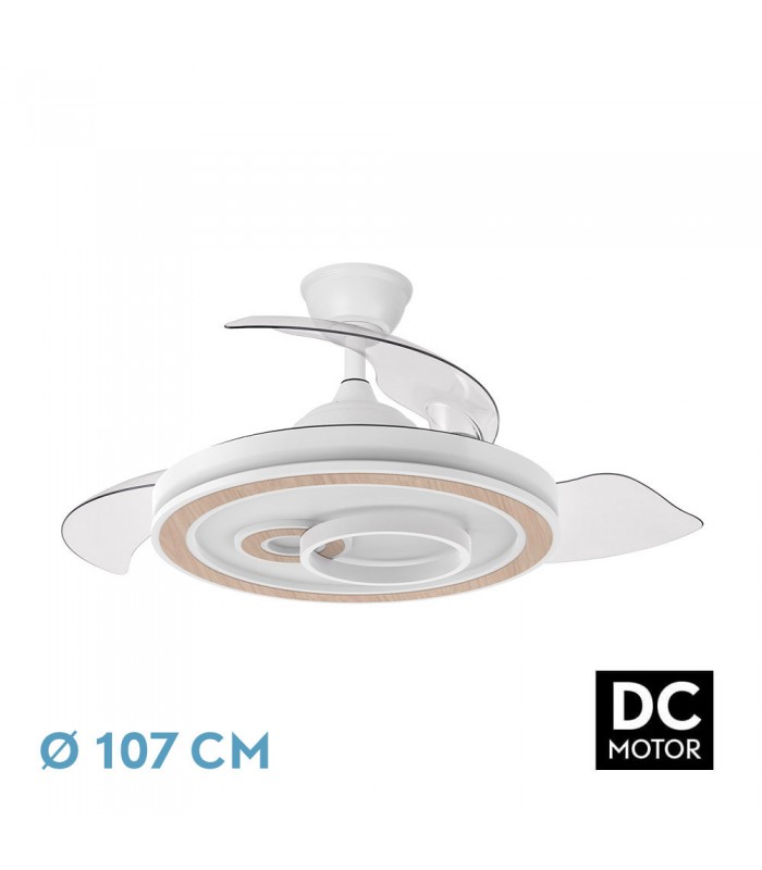 Ventilador de Techo SULTAN APP Blanco/Haya DC 68W 4960Lm 3 Aspas CCT
