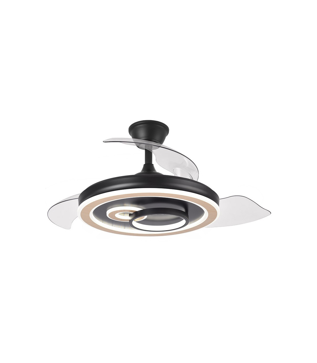 Ventilador de Techo SULTAN APP Negro/Haya DC 68W 4960Lm 3 Aspas CCT