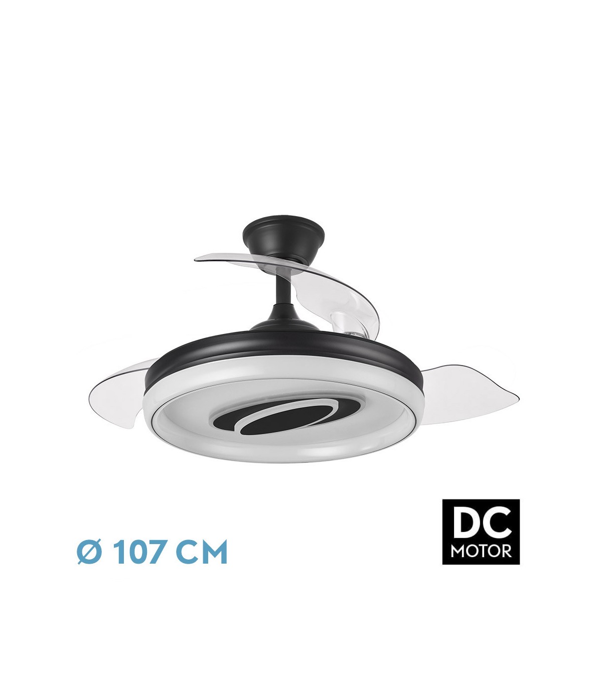 Ventilador de Techo MARACANA APP Negro DC 57W 5980Lm 3 Aspas CCT