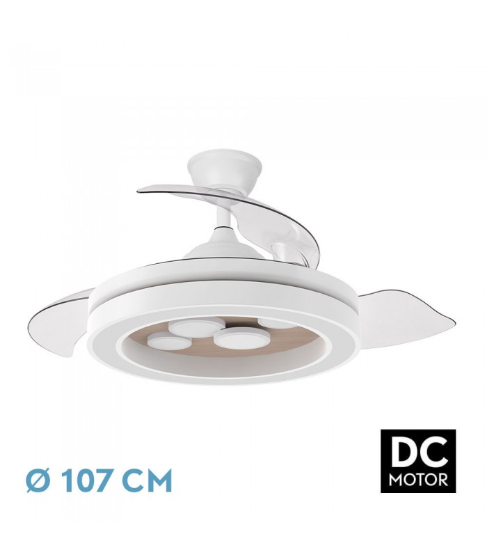 Ventilador de Techo CUPIDO APP Blanco/Haya DC 55W 4960Lm 3 Aspas CCT