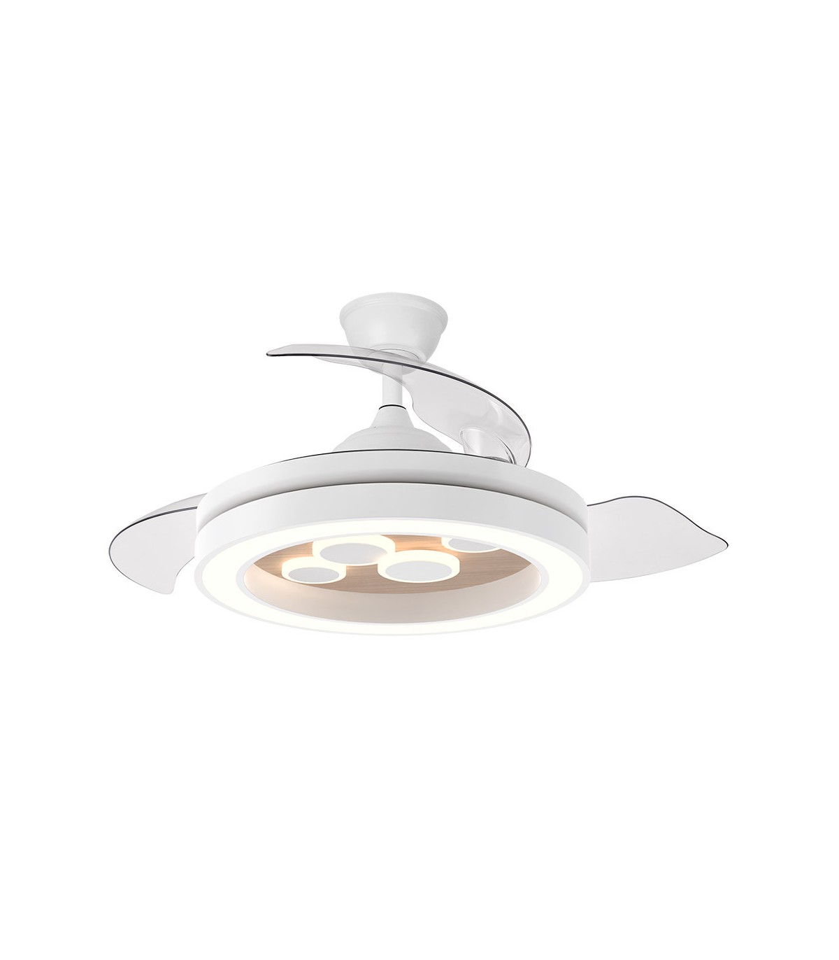 Ventilador de Techo CUPIDO APP Blanco/Haya DC 55W 4960Lm 3 Aspas CCT