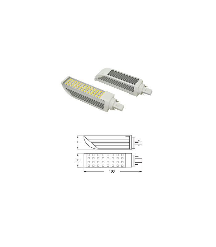 Lámpara PL LED SMD 11W 1.000Lm  120° G24 IP20
