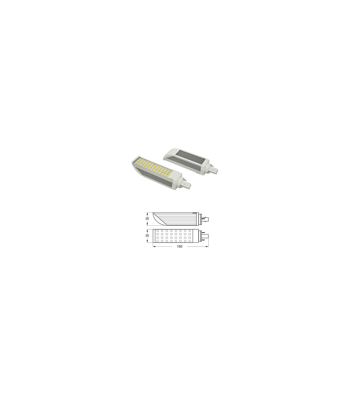 Lámpara PL LED SMD 11W 1.000Lm  120° G24 IP20