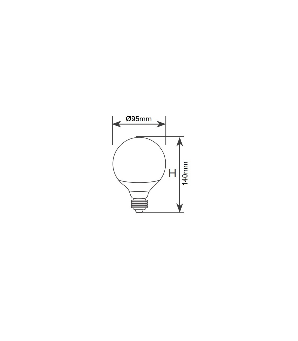Bombilla Serie Cristal G95 16W 2300Lm E27