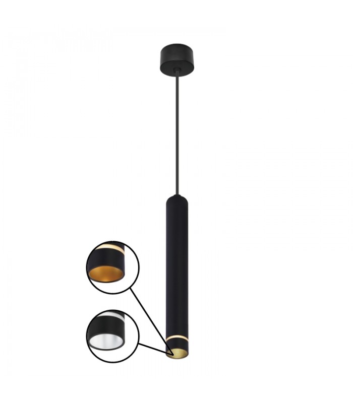 Colgante SPLIT 1xGU10-MINI Negro Regulable Altura