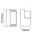 Aplique de Pared CREEK CLD Negro 15W 1200Lm IP65 CCT