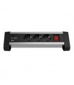 Base múltiple sobremesa 3T + 1 USB + 1 USB-C + Int. (3x1.5mm) 1,4M Negro