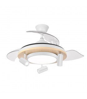 Ventilador de Techo GLADIATOR APP Blanco/Haya DC 37+15W 3980Lm 3 Aspas CCT