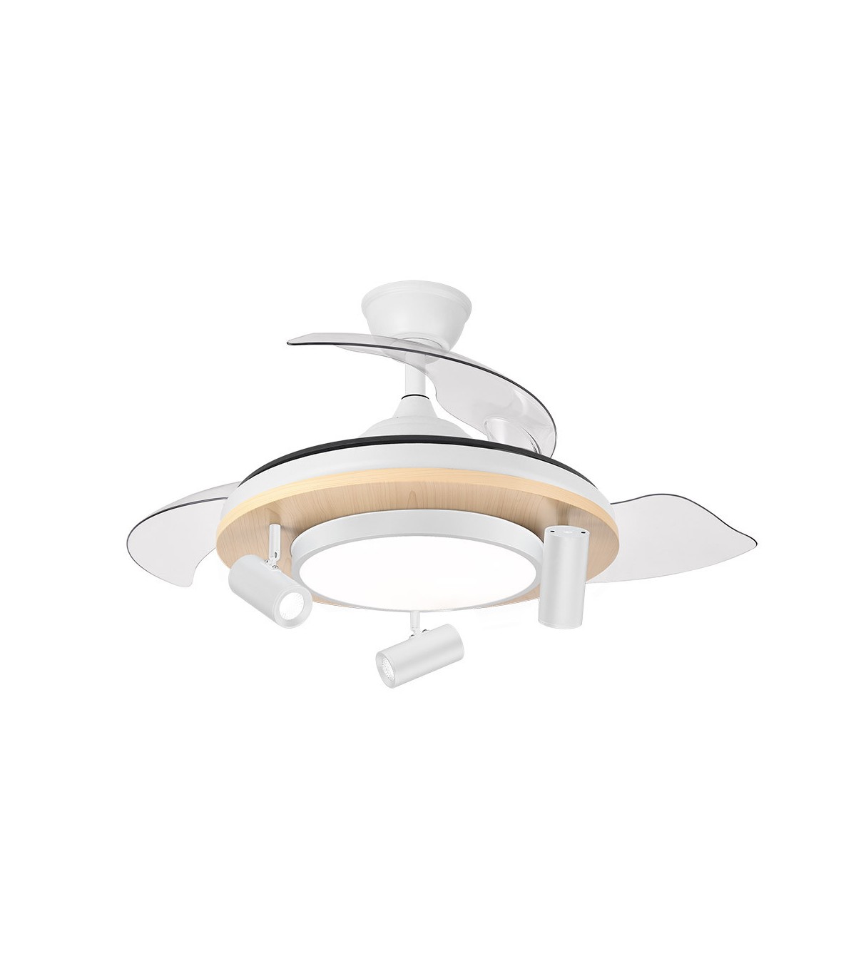 Ventilador de Techo GLADIATOR APP Blanco/Haya DC 37+15W 3980Lm 3 Aspas CCT