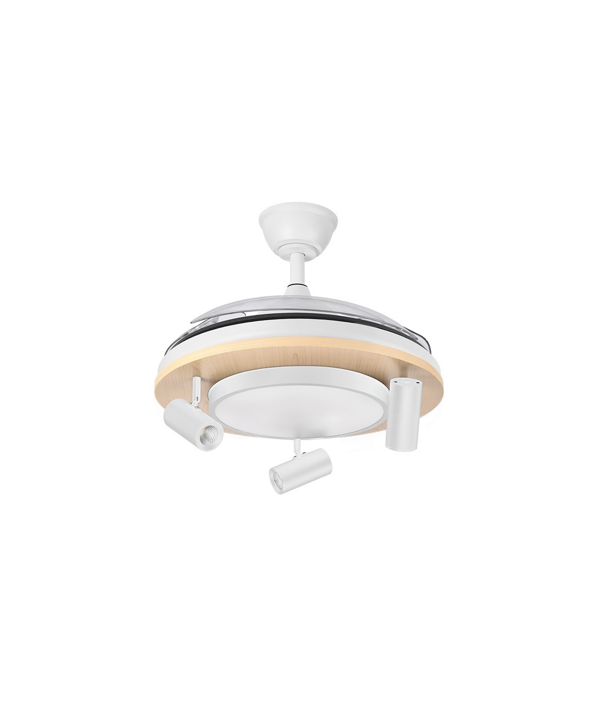 Ventilador de Techo GLADIATOR APP Blanco/Haya DC 37+15W 3980Lm 3 Aspas CCT