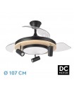 Ventilador de Techo GLADIATOR APP Negro/Haya DC 37+15W 3980Lm 3 Aspas CCT