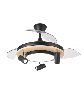 Ventilador de Techo GLADIATOR APP Negro/Haya DC 37+15W 3980Lm 3 Aspas CCT