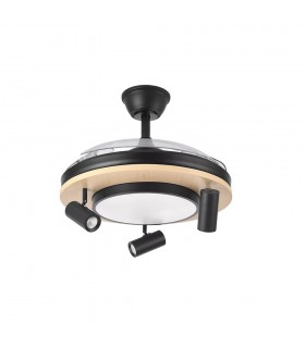 Ventilador de Techo GLADIATOR APP Negro/Haya DC 37+15W 3980Lm 3 Aspas CCT