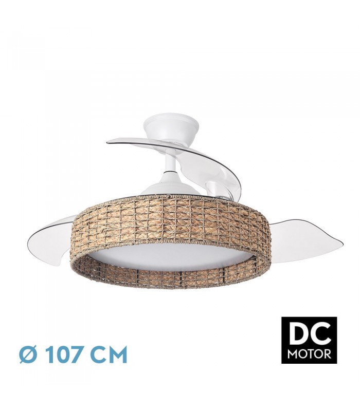 Ventilador de Techo CANARIO APP Blanco/Natural DC 59W 6980Lm 3 Aspas CCT