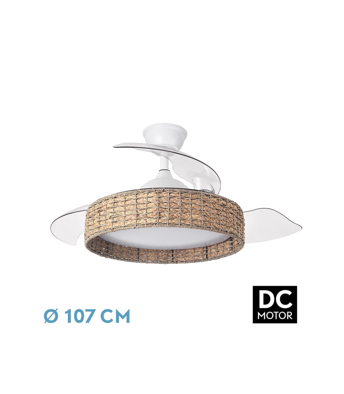 Ventilador de Techo CANARIO APP Blanco/Natural DC 59W 6980Lm 3 Aspas CCT