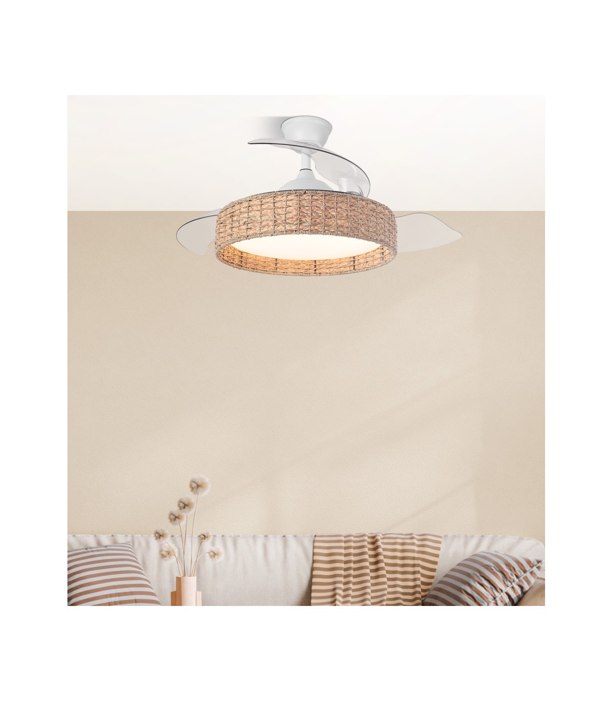 Ventilador de Techo CANARIO APP Blanco/Natural DC 59W 6980Lm 3 Aspas CCT
