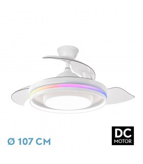 Ventilador de Techo PITUFO APP Blanco DC 57W 3990Lm 3 Aspas RGB+CCT