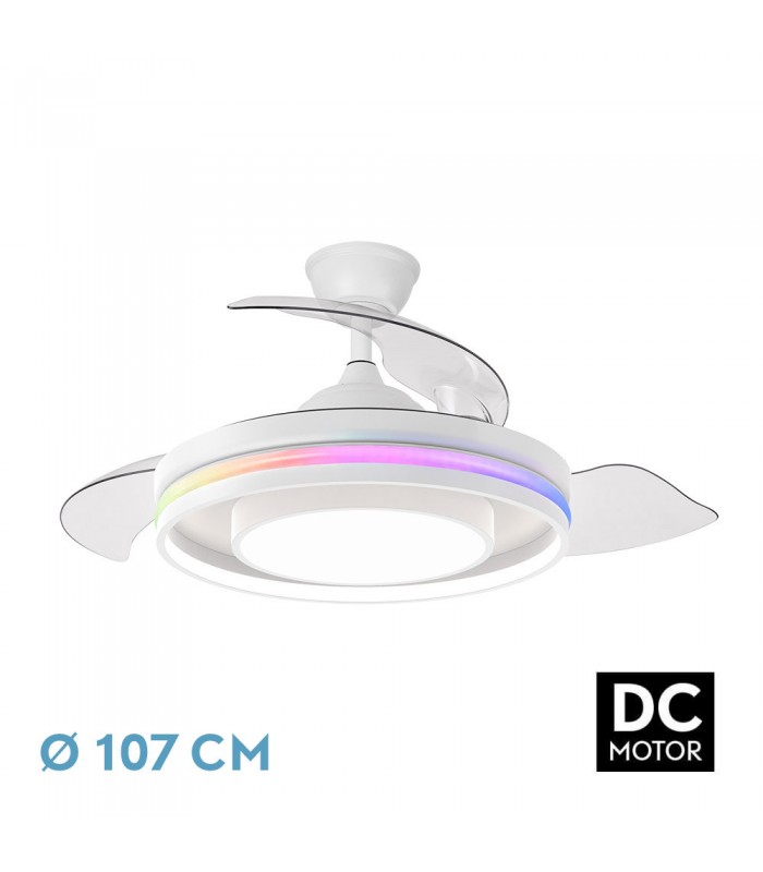 Ventilador de Techo PITUFO APP Blanco DC 57W 3990Lm 3 Aspas RGB+CCT