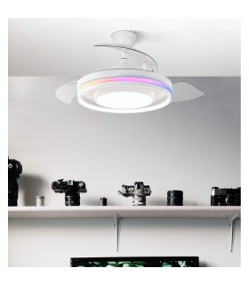 Ventilador de Techo PITUFO APP Blanco DC 57W 3990Lm 3 Aspas RGB+CCT
