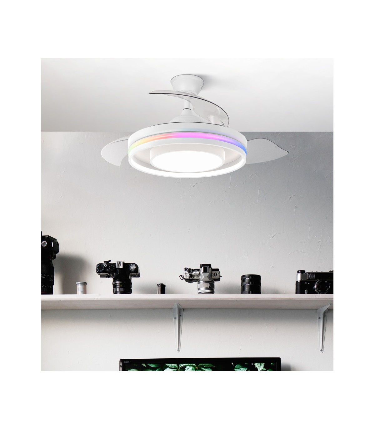 Ventilador de Techo PITUFO APP Blanco DC 57W 3990Lm 3 Aspas RGB+CCT
